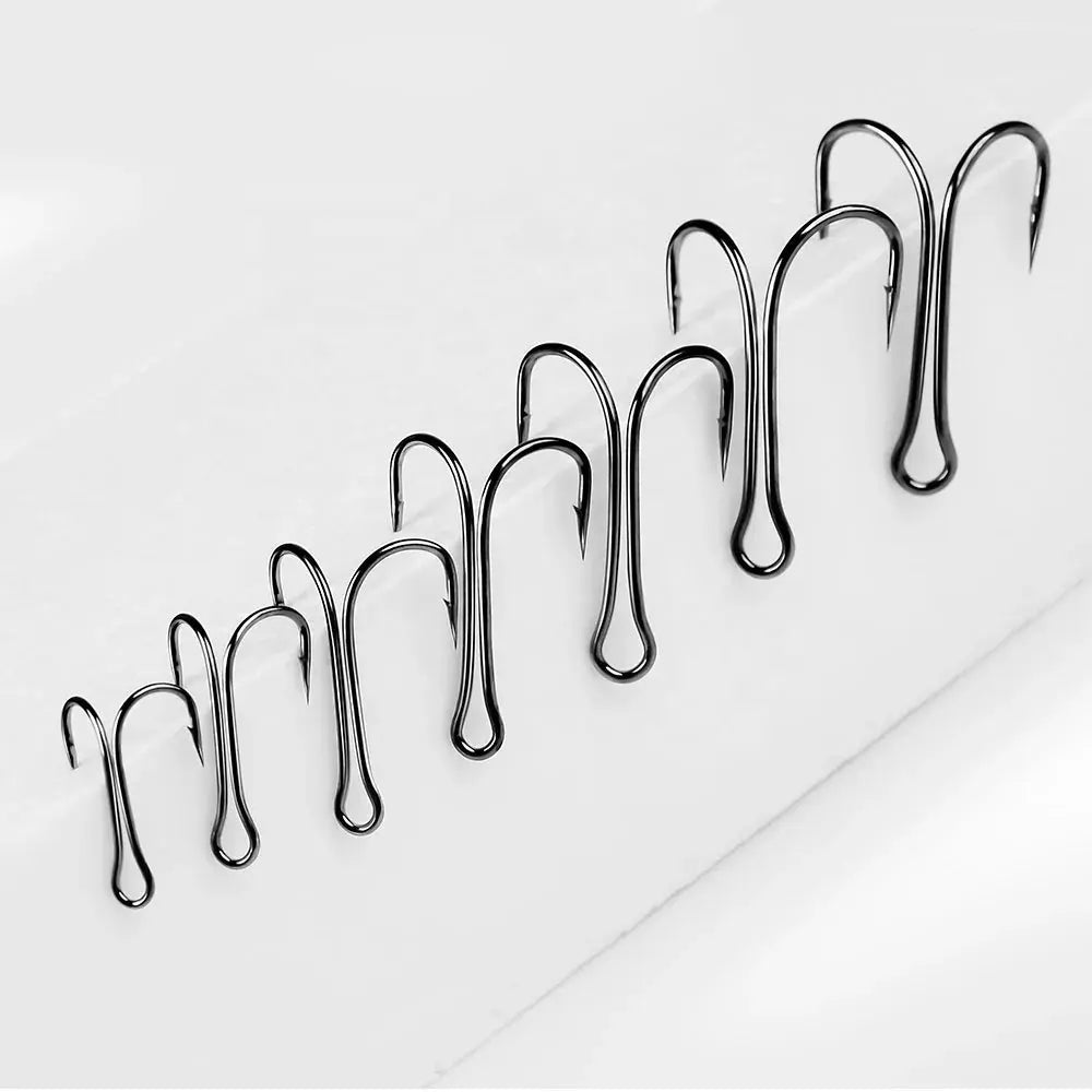 Lureswholesale® Duple Hooks High Carbon Steel Long Shaft Hook 50pcs a bag