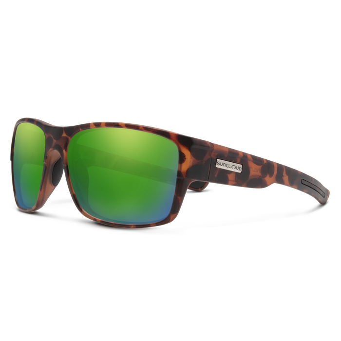 Matte Tortoise Frame Polarized Green Mirror Lens