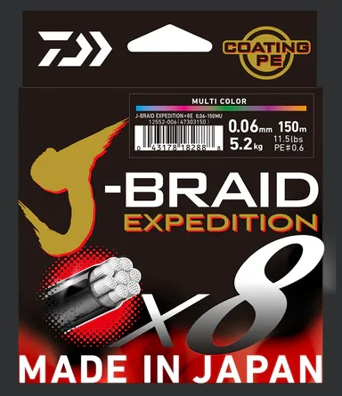 Daiwa J Braid Expedition Multi Colour 150m Rolls