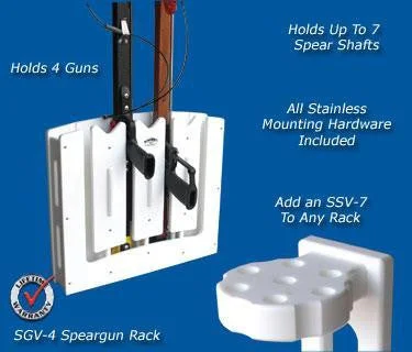 Spearfishing Speargun Holder Rack - Store One to Four Guns