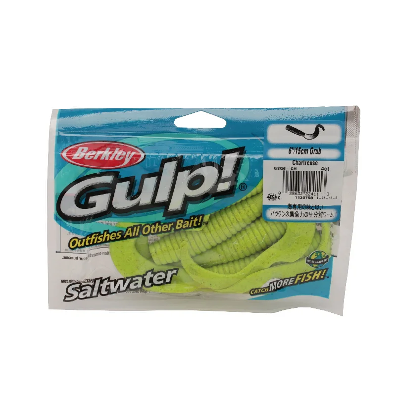 Berkley Gulp! Saltwater Grub - 6 in. - Chartreuse - GSG6-CH