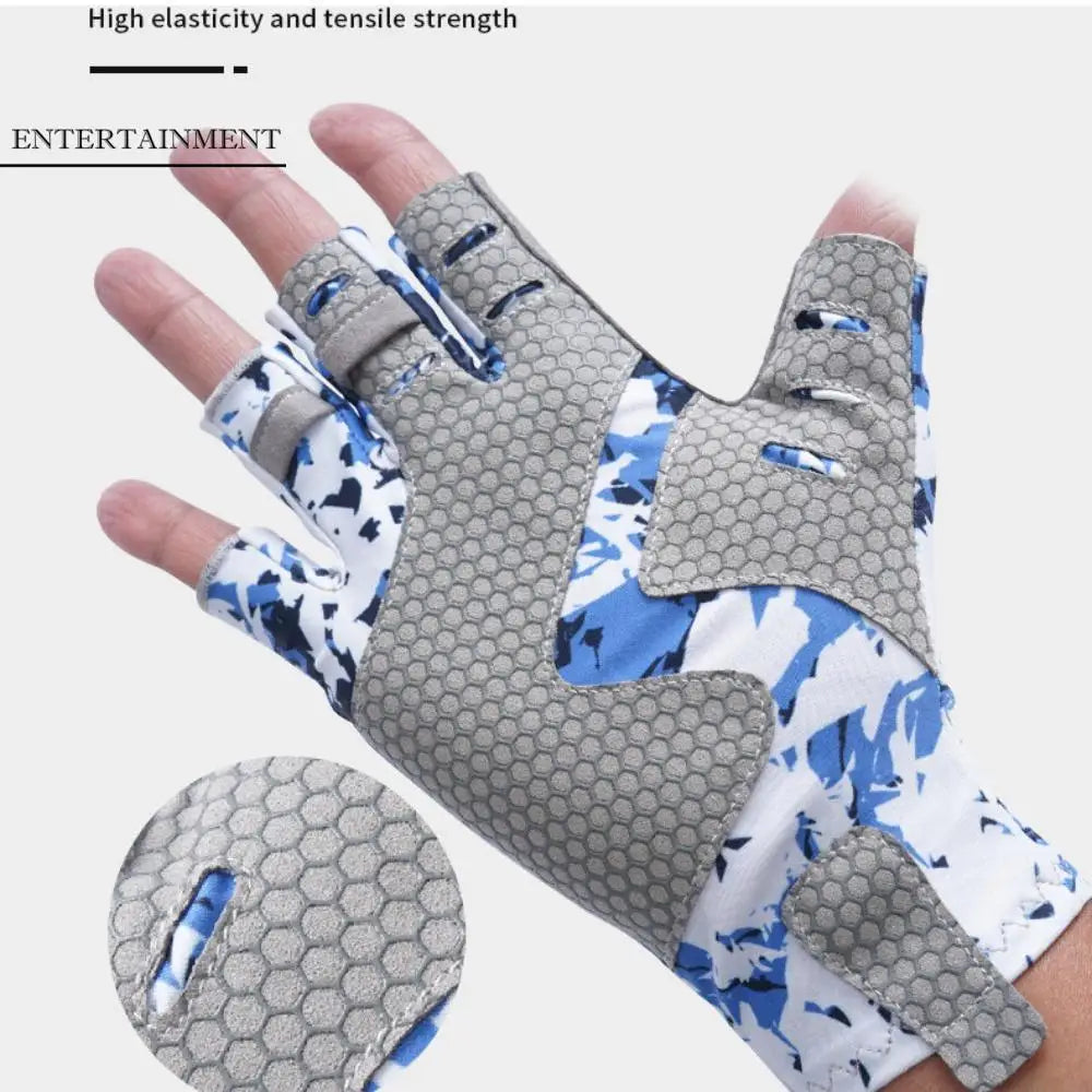 Fishing Gloves Non-Slip Breathable Ultrathin Unisex Half Finger Glove Protective Mitten Equipment For Sea Fishing Nautical Sport