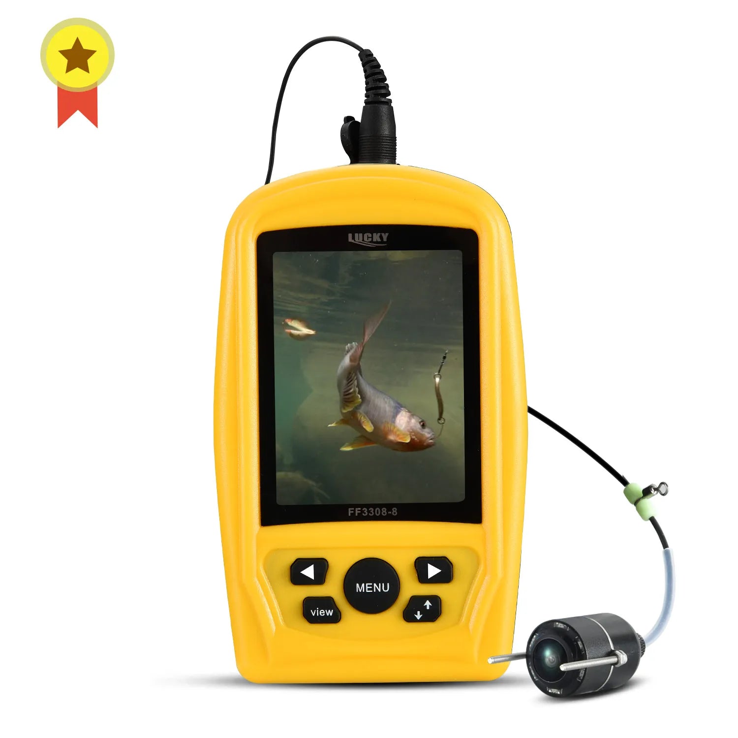 LUCKY Portable Underwater Fishing finder match with 3308-8 System CMD sensor 3.5 inch TFT RGB Waterproof Monitor Fish Sea 20M