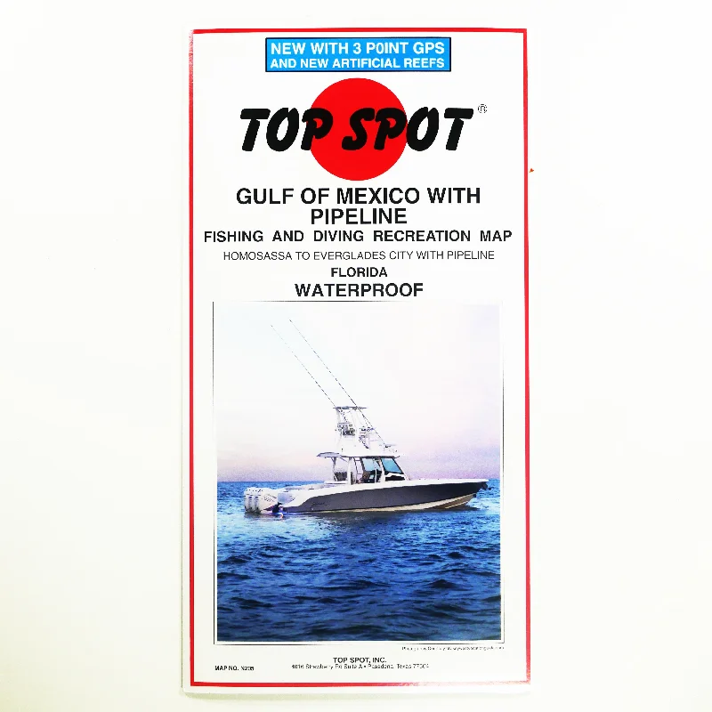 N205 - GULF OF MEXICO WITH PIPELINE - Top Spot Fishing Maps - FREE SHIPPING