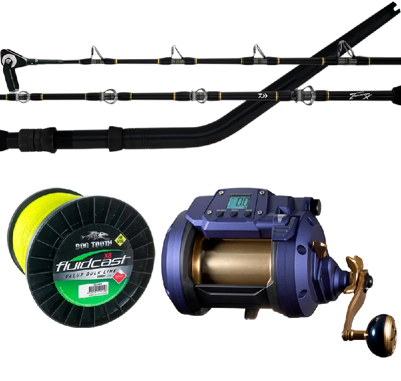 Daiwa Seapower 1200 Tanacom X 54XHST Electric Combo with Line