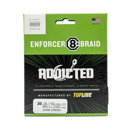 Addicted Enforcer 8x Braid by TUF-LINE | 50 Lb.; Dark Green; 300 Yds.