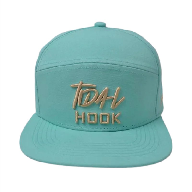 Seafoam green with tan logo