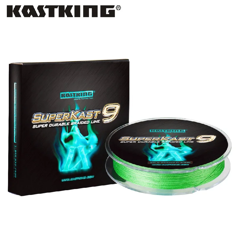 KastKing Superkast 9 Strands 275m 20-80LB 9.1-36.3KG 9 Weaves Fishing Line PE Braided Multifilament Line for Lake River Fishing