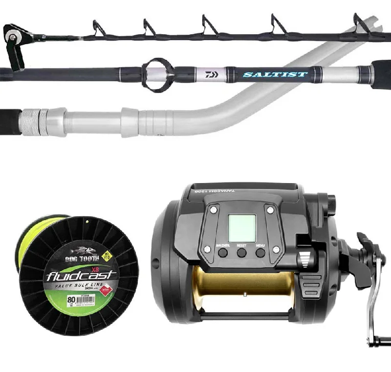 Daiwa 22 Tanacom 1200 Saltist 64HT Electric Combo With Line