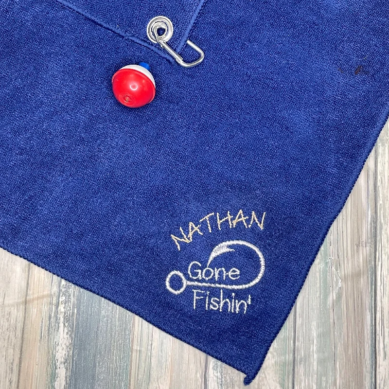 Personalized Fishing Towel/Gone Fishing/Custom Embroidered Fishing Towel/Father's Day/Gift for Husband/Fisherman Gift/Son Gift/Uncle Gift