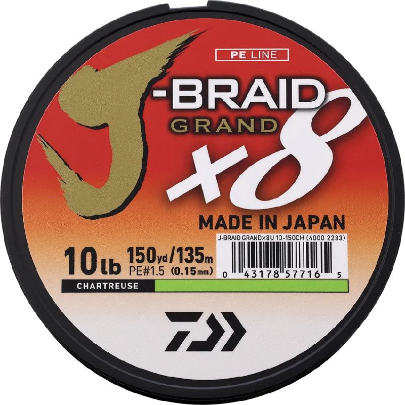 Daiwa J-Braid Grand Fishing Line 10/150 Char JBGD8U10C