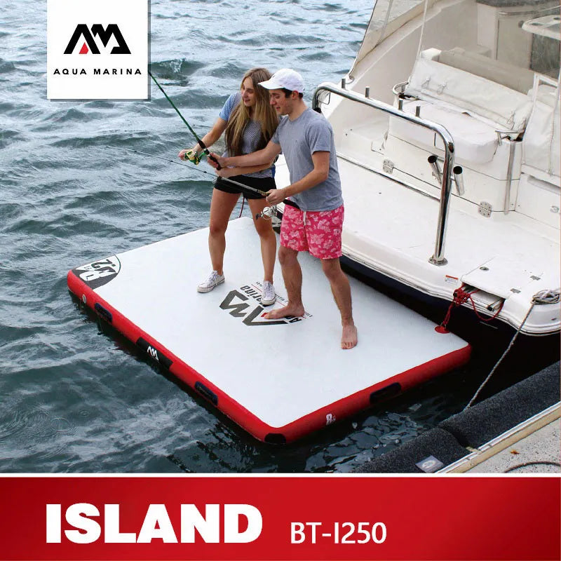 AQUA MARINA ISLAND Floating Plate Surf Floating Board Inflation Surfing Fishing Platform Work Platform 250*160*15cm