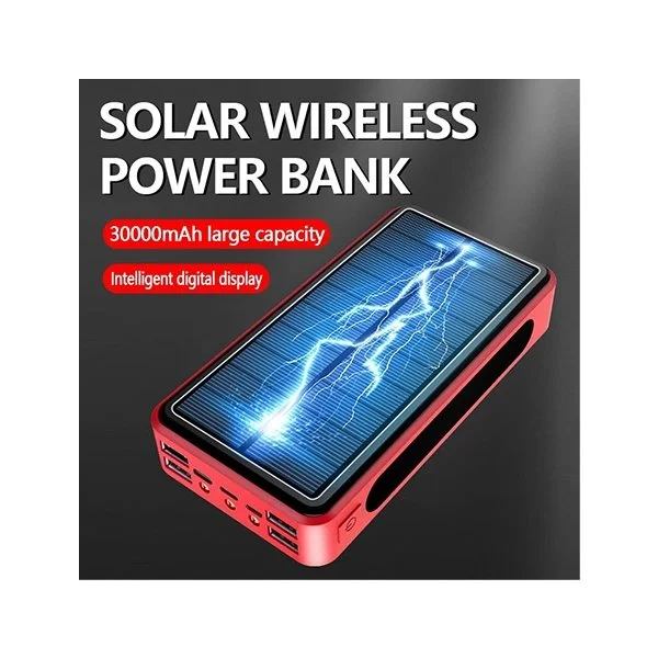 30000 mAh Wireless Solar Power Bank