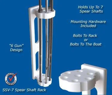 Spearfishing Speargun Holder Rack - Store Up to Seven Shafts