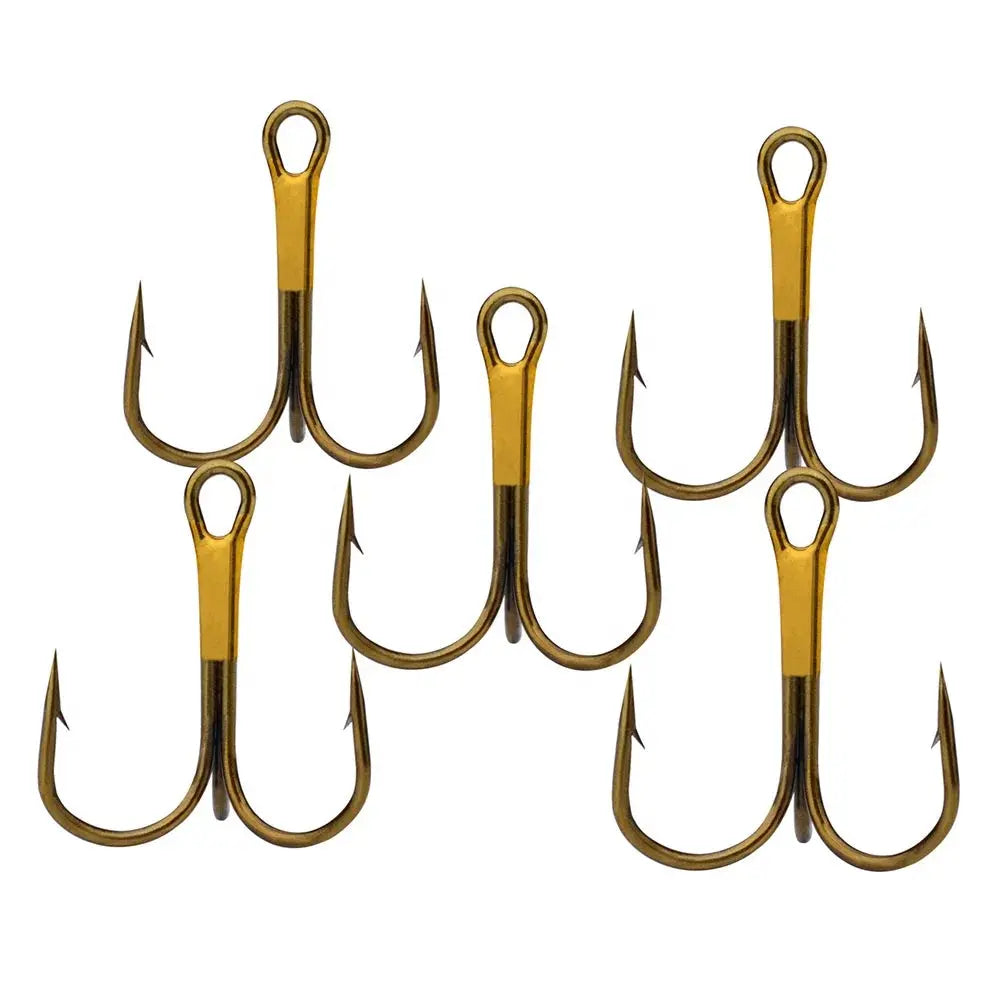 Lureswholesale® Classic High Carbon Steel Red Treble Hooks 50pcs a bag