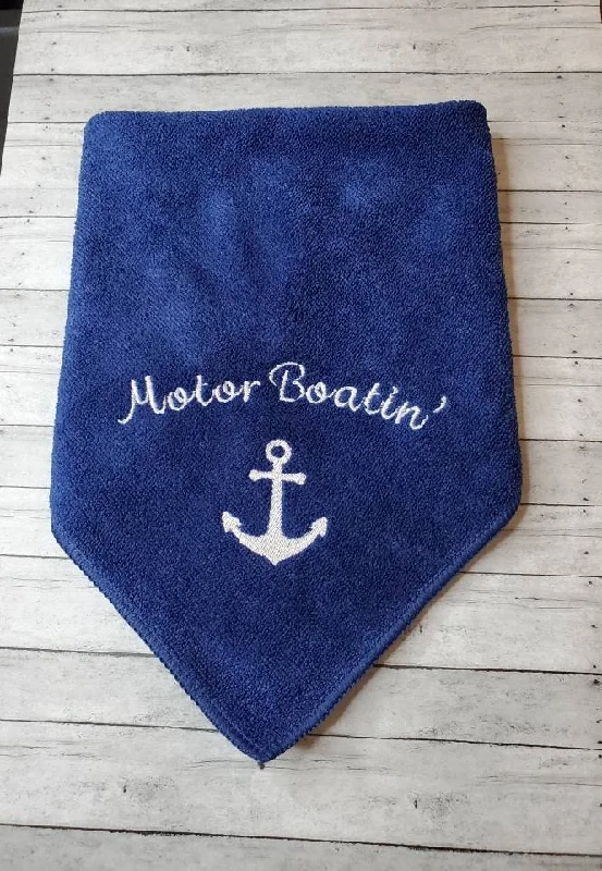 Custom Embroidered Fishing Towel with Carabiner/Custom Embroidered Boat Towel with Boat Name/Personalized Fishing Towel