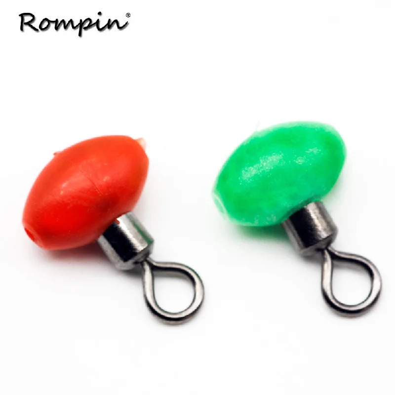 Rompin 20pcs/bag Cross-Line Swivels & Bead T Shape Pulley Slide Rig Connector Luminous Green Saltwater Fishing Terminal Tackle