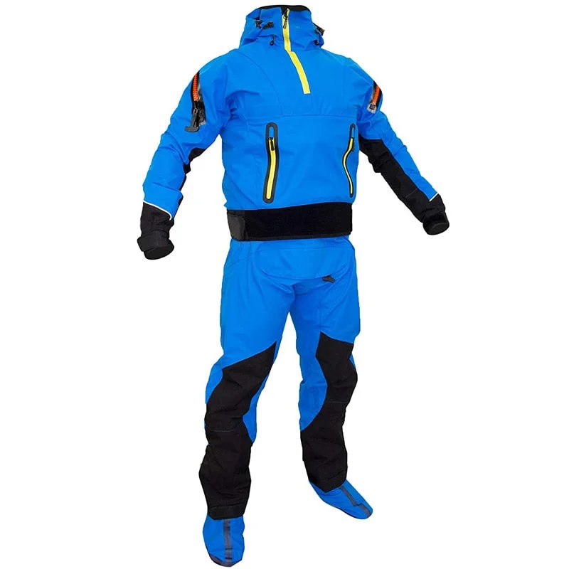 Sturdy Hooded Dry Suit Safely Drysuit Latex Men Spring for Whitewater Expanding Boating Kayaking Fishing Wetsuit Warm Waterproof