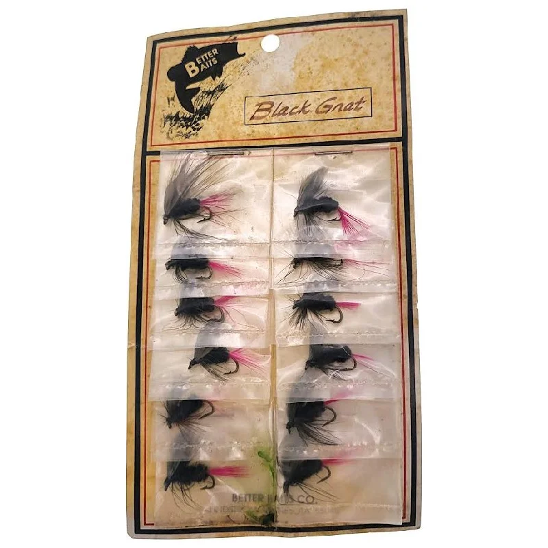 Better Baits Black Gnat Flies Card Of 12