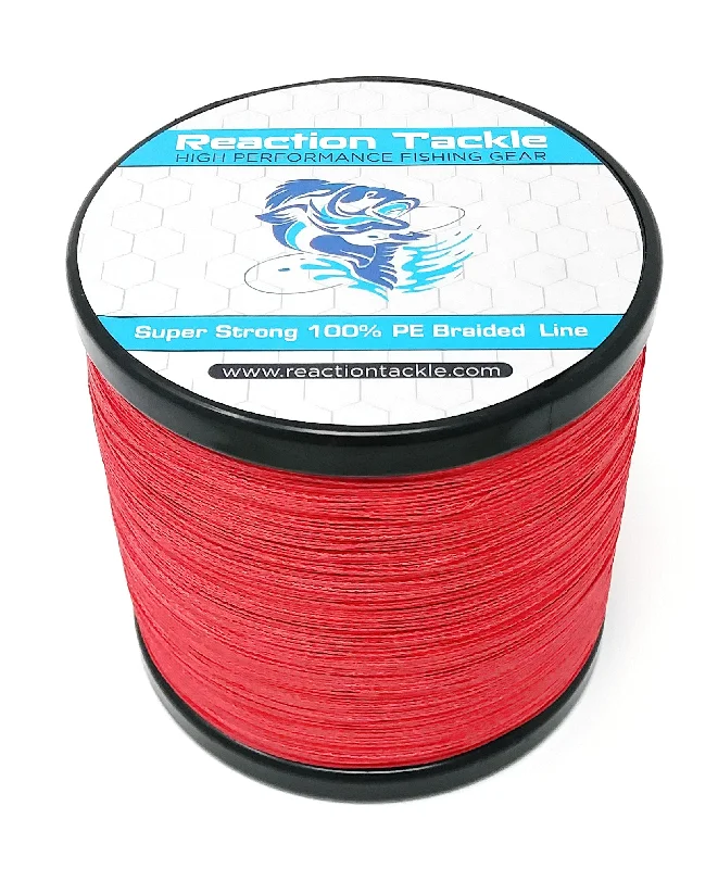 Reaction Tackle Braided Fishing Line- NO FADE Red