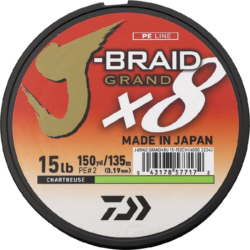 Daiwa J-Braid Grand Fishing Line 15/150 Char JBGD8U15C