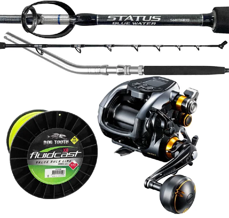 Shimano Beastmaster 9000B Status PE8-10 Electric Combo With Line