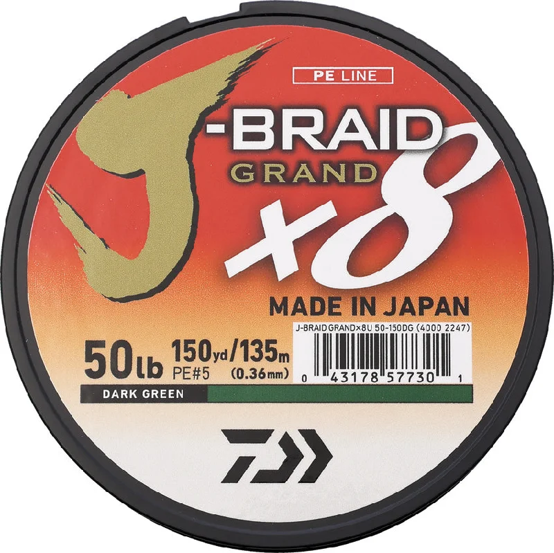 Daiwa J-Braid Grand Fishing Line 50/150 Grn JBGD8U50D