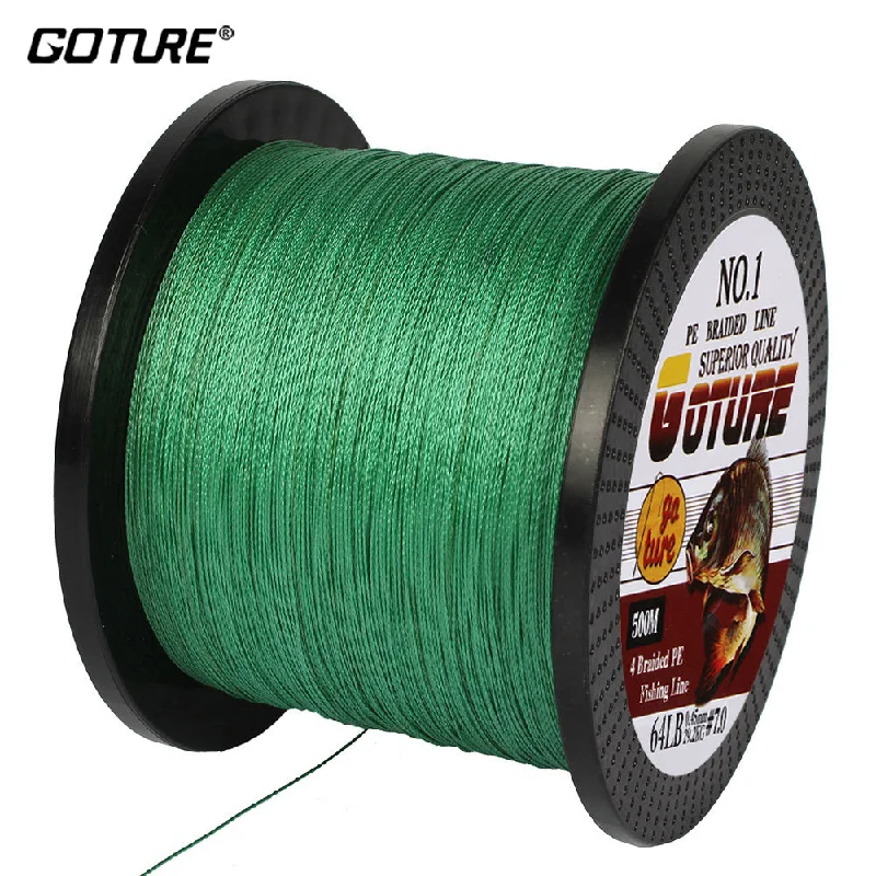 PE Braided Fishing Line 500M/547Yrds Multifilament Line 4 Stands 8-80 LB Lines