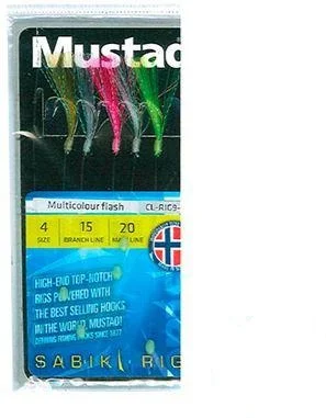 Mustad Sabiki Jigs - Multicolour Flash Rig