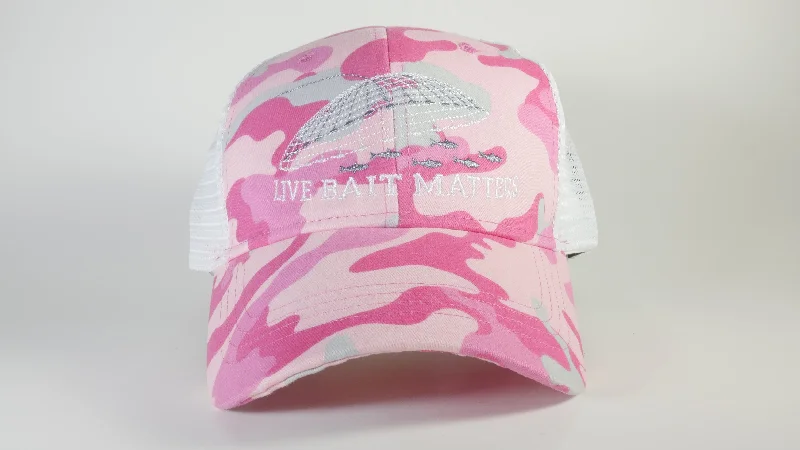 (3 Colors) LIVE BAIT MATTERS - KC Caps KC7040 Fashion Camo Mesh Trucker Cap (FREE DELIVERY)