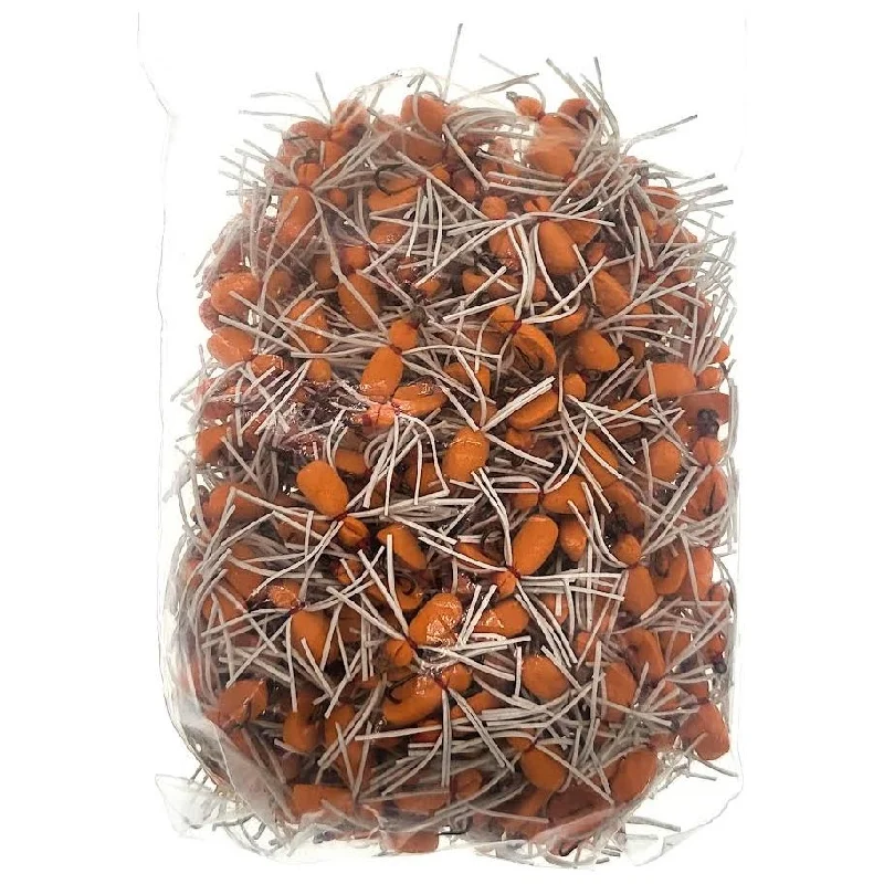 Better Baits Rubber Spider Pan & Game Fish Flies Qty 300 Orange/White (Bulk)