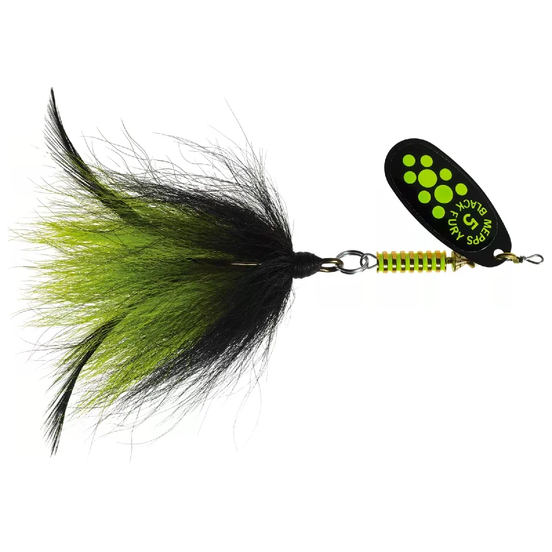 XXB Mepps Black Fury Musky Killer Spinner - Chartreuse Black Chartreuse