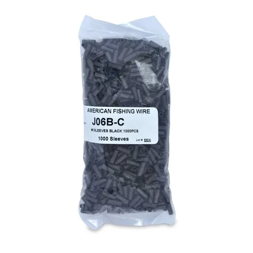 American Fishing Wire Single Barrel Crimp Sleeves, Black Color, Size 6, 0.082 -Inch Inside Diameter, 100-Pieces